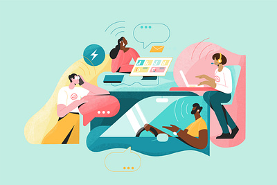 Website illustrations - remote working brand illustration character character design character illustration electric car electric vehicle ev illustration vector illustration web illustration website illustration