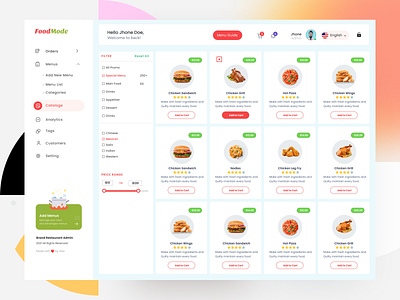 Restaurant Management System UI app designer catalogue design ui dashboard design food app food catalogue food dashboard food delivery webapp food landing page food website management system menu create platform restaurant app restaurant webapp tazrin uiux web designer