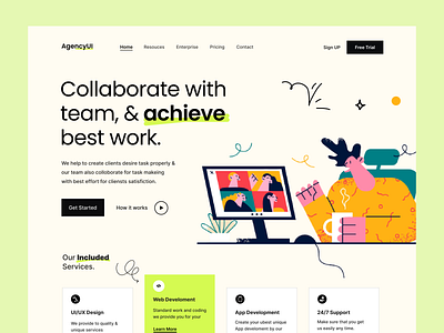 Agency Website Design UI agency landing page agency website app design app designer digital agency illustration madhu mia marketing website product designer seo services website trendy ui uiux web designer