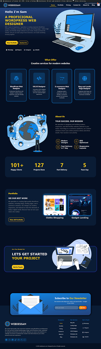 Modern WordPress Landing Page branding design elementor landing page responsive seo ui uiux webdesign wordpress wordpress web designer