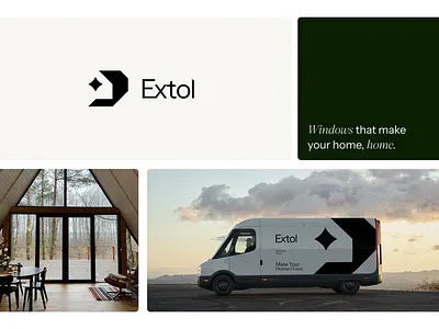 Extol Windows badge brand building clean commercial minimal