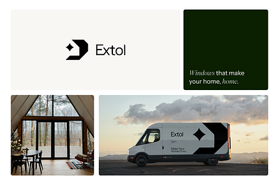 Extol Windows badge brand building clean commercial minimal