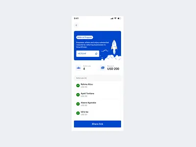 Referral Program - Mobile UI app app design design interface mobile app ui ui design uiux ux design