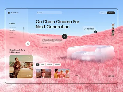 ON CHAIN TV - Virtual Movie Streaming Platform adventures clean interface comedies design drama futuristic design hollywood horror movie movie collections movie genres movie watching next generation sci fi streaming streaming platform ui ui design user experience vr streaming