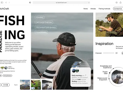 CatchCraft - Online Fishing 🎣Portal catch fish enjoyment experience fish fisherman fishing fishing portal fishing sports fishing techniques fresh water inspiration lake landscape patience proper gear responsive design river ui ux design web design