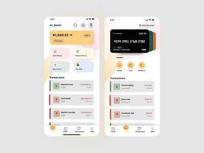 Mobile App - Finance App Redesigned app banking banking app debit card design finance finance app illustration mobile app redesign