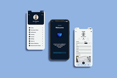Shake App Design adobe xd covid figma health profile safe social splash ui ux vacine