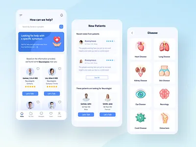 Medical Health App app blue doctor health help medical ui ux