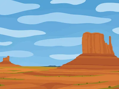 Monument Valley america arizona clouds desert design environment iconic illustration land landscape monument national park nature sky usa utah valley wild