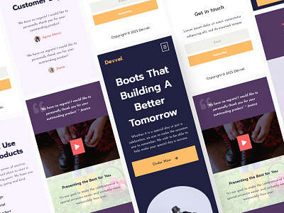 Devvel - Shoes & Boots Landing Page boots equipment homepage landing shoes sneakers sport ui ux website