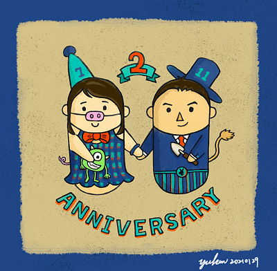 Happy Anniversary anniversary couple forever graphic design illustration love