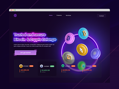 Crypto landing page bitcoin crypto design designers dribbble dribbblers feed landing page landing page designs new newdesigns popular trending trendy uidesign uiux uiuxdesigner uiuxdesigns ux uxdesign