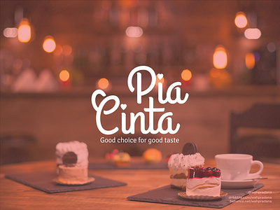 Pia Cinta Logo (Unofficial) branding cookies logo creative food brand food logo logo logodaily love love logo pia logo pink wordmark logo