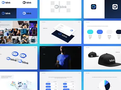 Blink Brand Book blink blue bot brand book brandbook branding design devops identity design logo robot roboto illustaration saas