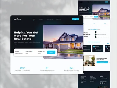 Real Estate website Ui Design dailyui design figma graphic design landing weboage ui