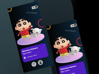 Shinchan user Profile 3d age animation branding design graphic design logo mobile motion graphics product shinchan ui user user profile ux