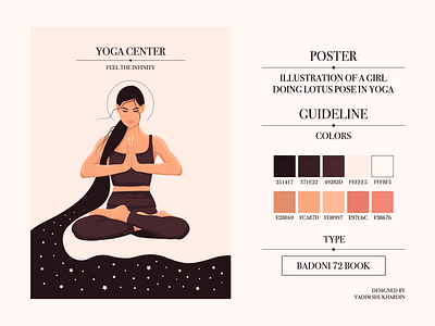 Poster | Illustration of a Girl Doing Lotus Pose in Yoga adobe illustrator branding calmness concentration design faceless girl graphic design harmony health illustration illustrator logo lotus pose meditation mental health poster relaxation vitality yoga