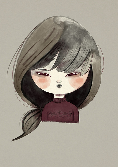 watercolor girl art character darianoski digitalart drawing ill illustration procreate