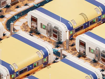 A Day in Mars City (2030) 3d blender isometric mars space