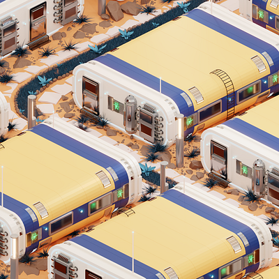 A Day in Mars City (2030) 3d blender isometric mars space