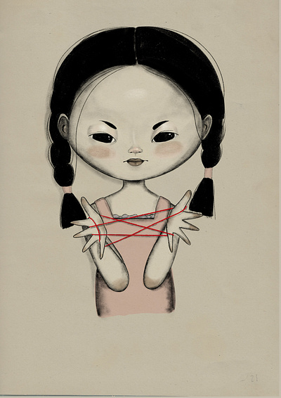 Cat's cradle art character design dari rojas darianoski digitalart drawing illustration illustrator kawaii procreate