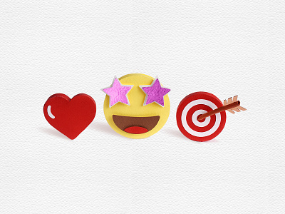 Final papercraft illustration for "Why paper" website section. aim arrow design goal heart illustration love paper art paper craft paperart papercraft smile star target