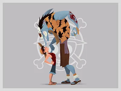 LUFFY VS ARLONG art character character design drawing fanart illustration illustration art luffy manga oda one piece