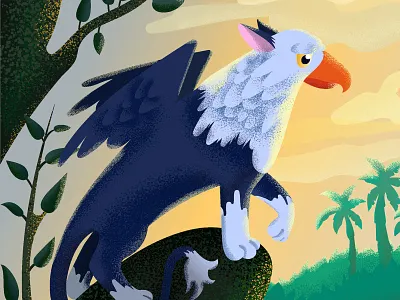 The griffon animal character character design design fantasy fantasy art griffon illustration vector vector illustration vector image