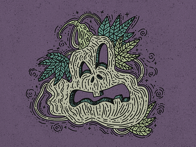 jack-o-lantern autumn boo creepy dead gourd halloween horror illustration inktober ipad pro jack o lantern leaves nature october procreate pumpkin purple skull spooky trick or treat