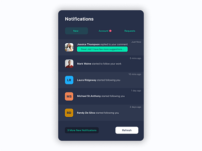 Notifications 049 dailyui mobiledesign notifications ui ux webdesign