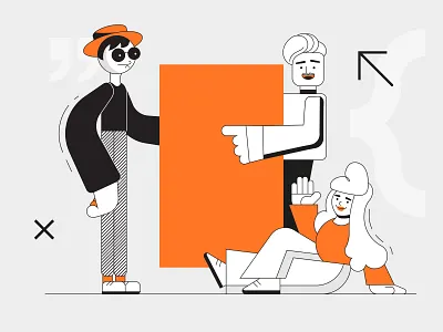 Welcome PGS Shot black curves debut design geometry graphic gray hello illustration illustrator linear new newbies orange shot team ui ux vector welcome