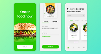 Food Ordering App Mobile UI app branding design f illustration ui ux