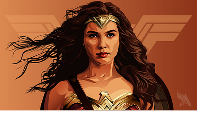 Wonder Woman | Gal Gadot art digital art fan art gal gadot illustration illustrator portrait vector art wonder woman