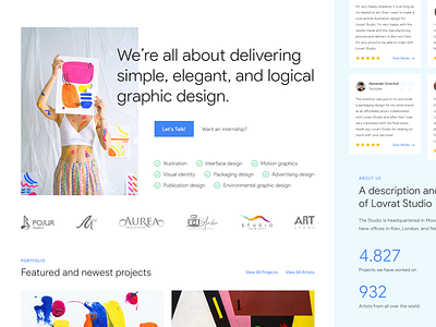 Lovart Studio - Website Exploration android art branding chart clean course das dashboard design figma graphic design homepage illustration ios photo sketch typography ui ux website