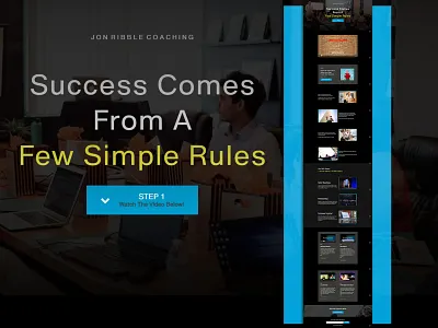 Jon Ribble Coaching landing page minimal optinmize photoshop scribble funnels typography ui web web design website design