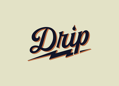 Drip Logo 3d branding coffee drip drop drop shadow illustrator lettering lightning logo logotype script shop vintage