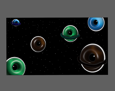 Eyeball Planets 3d design illustration