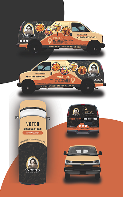 Nana's Food Truck Wrap Design adobe illustrator adobe photoshop branding business flyer creative flyer design flyer flyer design food menu food truck food truck design graphic design illustration logo motion graphics ui vehicle vehicle wrap design