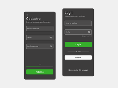Login & Cadastro design formulario ui