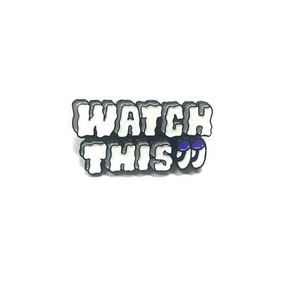 Watch This enamel pin branding confidence design empowering enamel pin font graphic design hand type logo pin typography