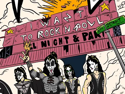 KISS poster design band branding design illustration kiss rock typography vector