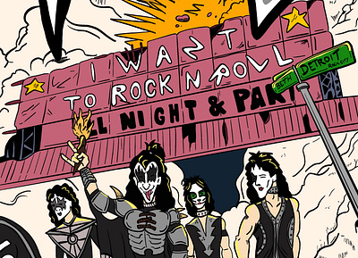 KISS poster design band branding design illustration kiss rock typography vector
