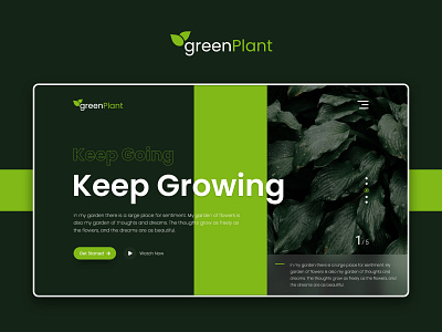 Hero Banner Design - greenPlan clean design design eye catching green green plant hero banner minimal minimalistic modern design new trend plant ui ux web banner webdesign