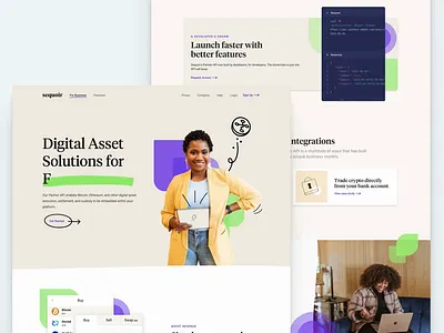 Sequoir — Buy, Swap, Sell Digital Assets animated text banking crypto digital assets fintech geometric illustration web webdesign webflow
