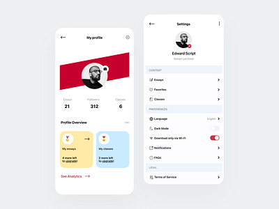 Daily UI #007 - User Settings app app design clean clean ui concept daily ui dailyui design minimal mobile app mobile ui modern profile settings soft ui ui design user profile ux