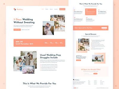 Wedding Landing Page Design design eye catching landingpage minimal modern new trend ui unique ux web ui webdesign wedding