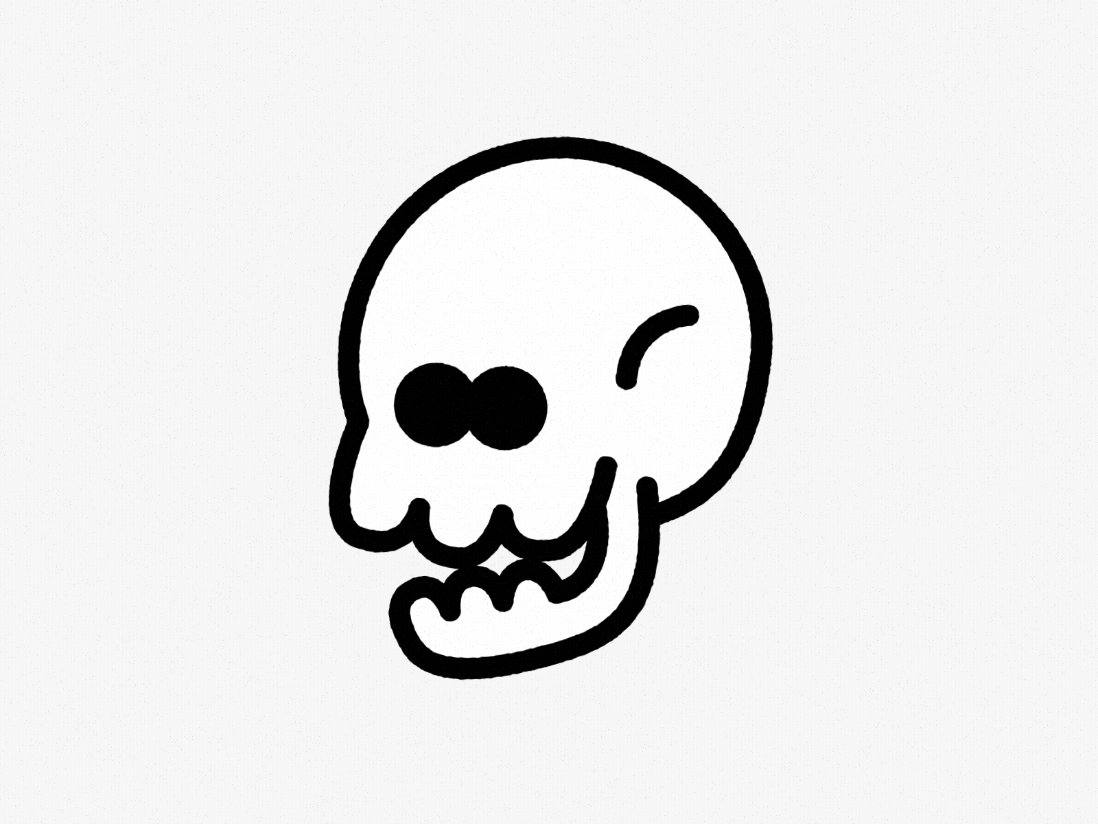 hungry skeleton animation bite chomp chompy cute doodle gif hungry illusration line movement skeleton