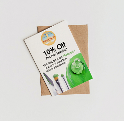 Natural Earth Paint Coupon Postcard Design all natural branding coupon coupon card coupon code coupon design design design intern design internship graphic design intern work postcard postcard design promo promotional retail