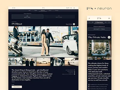 PS - UX/UI Design aviation celebrity design interface luxury neuron product design travel ui ux ux design web website