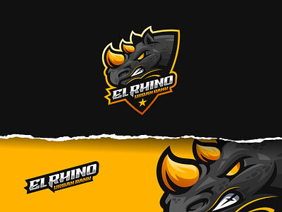 El rhino animation brand character design e sport el rhino esport illustration logo mascot rhino sport ui